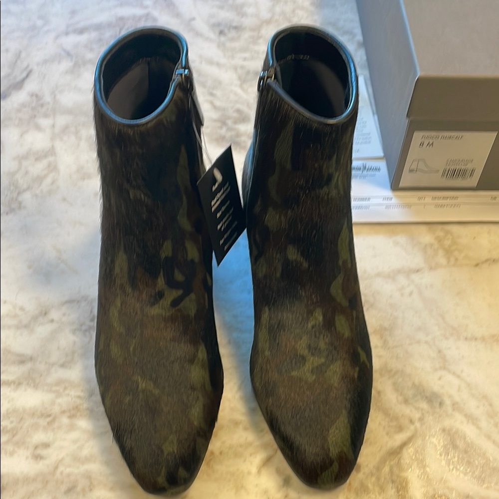 Aquatalia Fuoco Camouflage Haircalf Ankle Booties